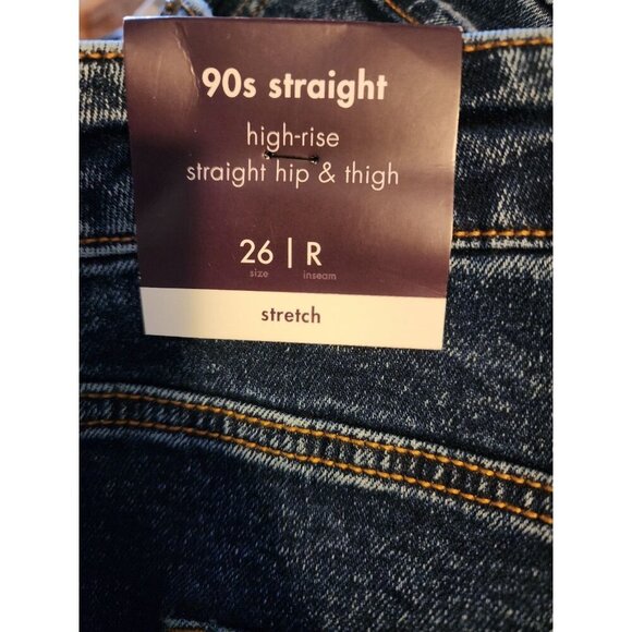 New Ava & Viv 90s Straight High-Rise Jeans Womens Size 26 Straight Leg Hip Thigh - Picture 5 of 10